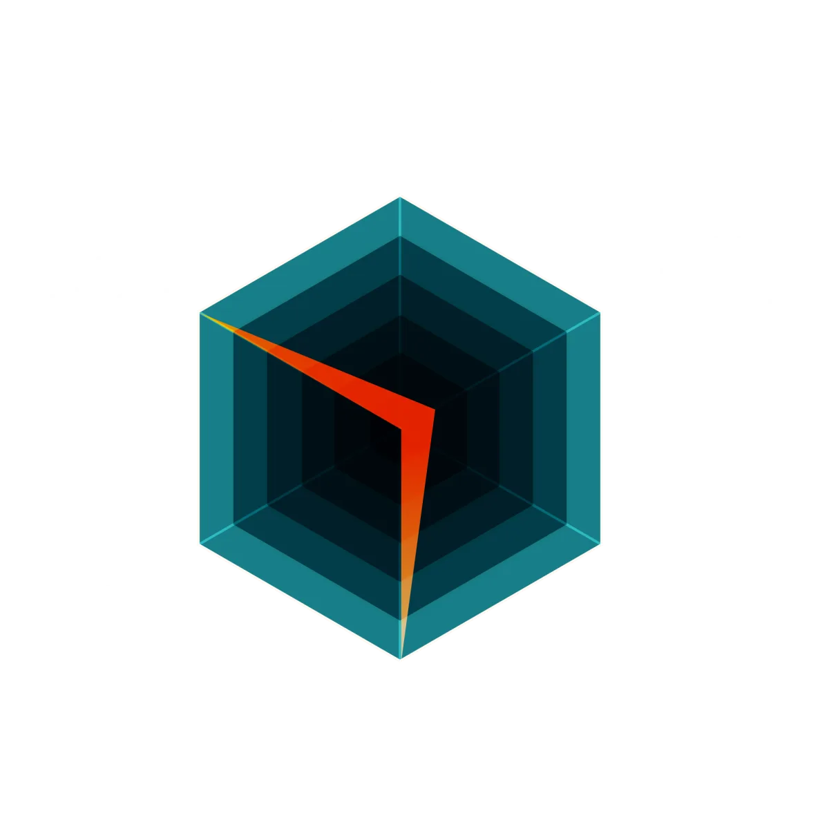 Graphique radar du modèle d’innovation par optimisation algorithmique : maximal en intensité technologique et en horizon de mise sur le marché, faible ailleurs.